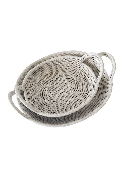 RATTAN OVAL BASKET WITH HANDLES