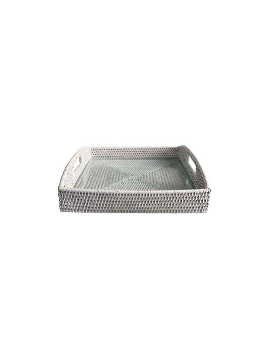 SQUARE MORNING TRAY WITH GLASS INSERT