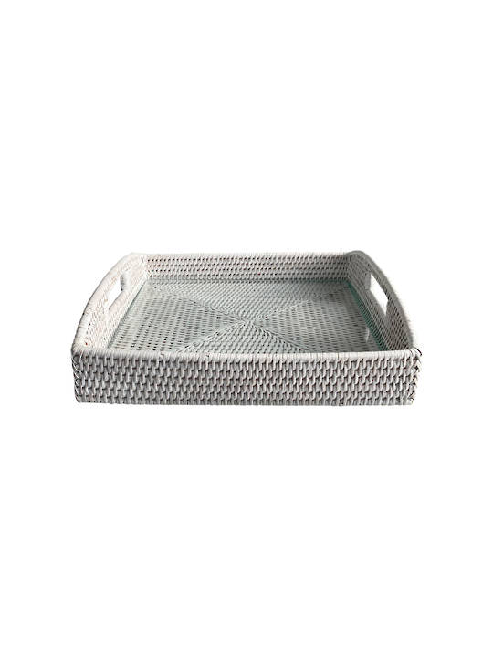 SQUARE MORNING TRAY WITH GLASS INSERT