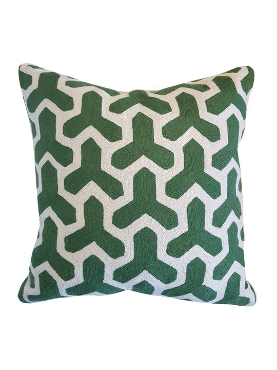 CUSHION COVER GREEN/WHITE MARAKESH
