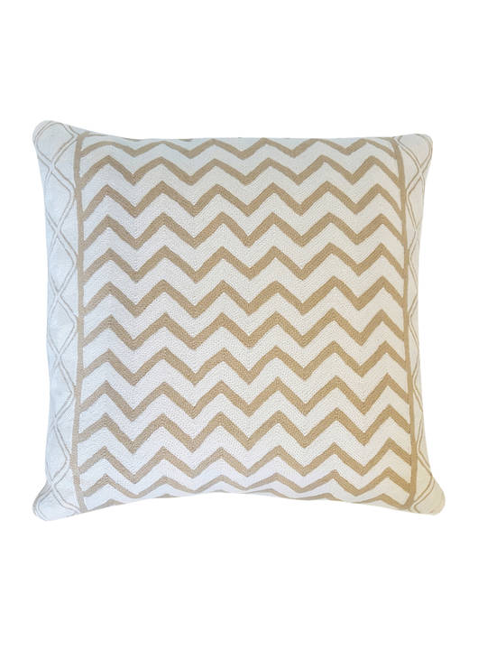 CUSHION COVER BEIGE/WHITE WAVES