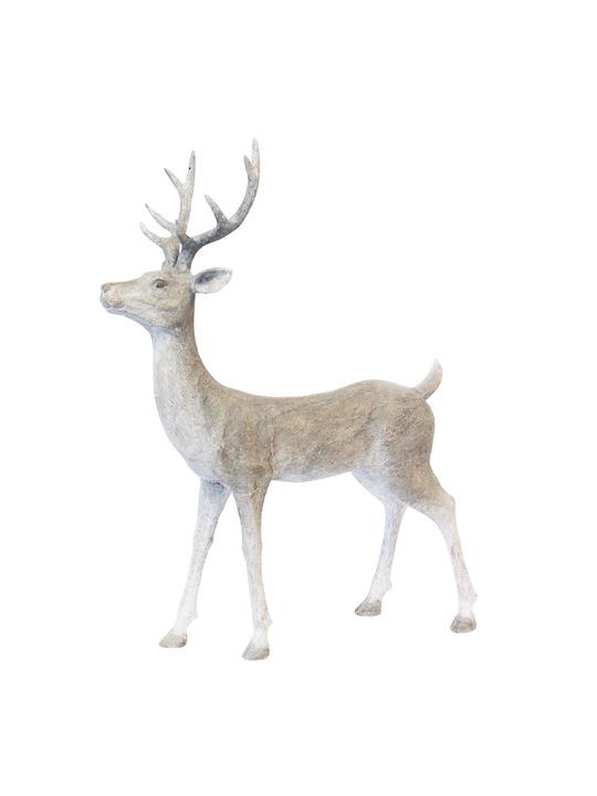 STANDING DEER RESIN SOFT GREY