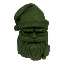 large green santa head candle