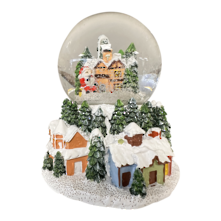 santa and brown house snowglobe