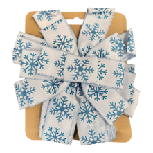 Blue snowflake bow in PVC box