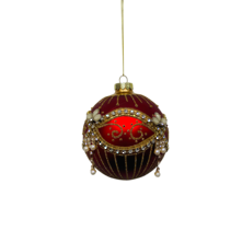 RED BALL WITH GOLD PAINT AND DIAMANTES (12)