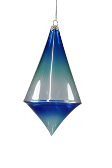 BLUE GLASS DIAMOND DROP HANGER (6)