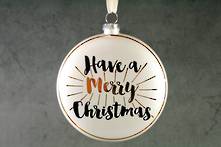 *10CMD GLASS DISC ' HAVE A MERRY CHRISTMAS' (12)