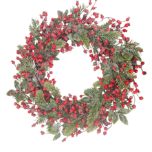 FROSTED BERRY/PINE/LEAF WREATH