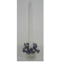 NAVY BLUE BEADED CANDLE RING (12)