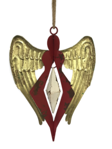 AGED RED/GOLD METAL ANGEL