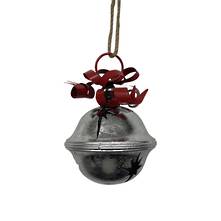 21CMH SILVER METAL BELL WITH RED RIBBON