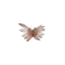 BLUSH PINK FEATHER BUTTERFLY WITH JEWEL (6)