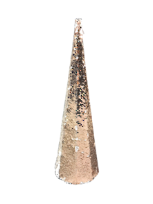 40CMH PINK AND WHITE SEQUIN CONE