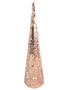 60CMH PINK AND WHITE SEQUIN CONE