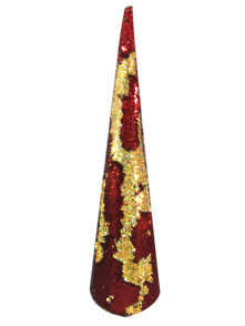 60CMH RED AND GOLD SEQUIN CONE