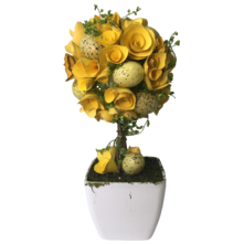 40CMH YELLOW/GREEN TOPIARY EASTER POT
