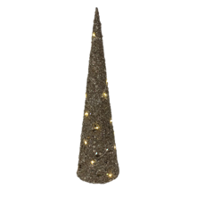 60CMH CHAMPAGE GOLD COTTON CONE TREE WITH LIGHT