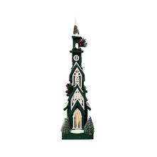 63CMH GREEN WOODEN BIRDHOUSE WITH LIGHT