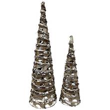 SET2 NATURAL CHAMPAGNE CONE TREES