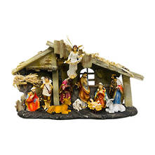 18CMH HAND PAINTED NATIVITY IN STABLE
