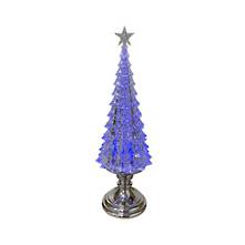 37CMH ACRYLIC LED TREE ON SILVER STAND