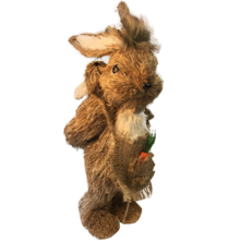 NATURAL STRAW BUNNY WITH BABY ON BACK