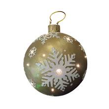 50CMD OUTDOOR SILVER WITH GOLD SNOWFLAKE LED BAUBLE