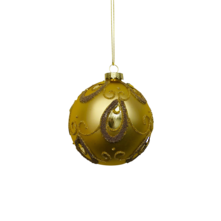 GOLD GLASS BALL WITH GEMS (12)