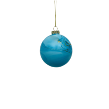 BLUE GOLD GLASS MARBLED BALL (12)