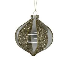 glitter bronze/Clear stripe glass onion hanger (12)