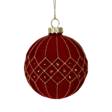 Red flock with gold diamond ball hanger (12)