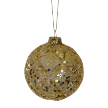 Gold sequin glass ball (12)