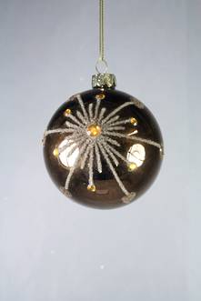 BROWN / COPPER GLASS HANGER WITH SNOWFLAKE DESIGN (12)