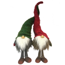 75CMH, PAIR STANDING RED AND GREEN HATTED GONKS
