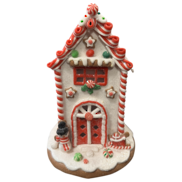 white gingerbread house