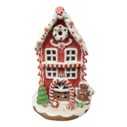 red gingerbread house LED