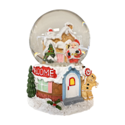 santa and gingerbread house snowglobe