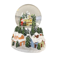 santa and cream house snowglobe