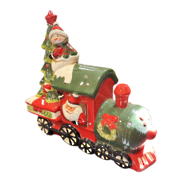 ceramic santa snowman in train
