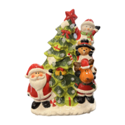 ceramic LED santa and leaning tree