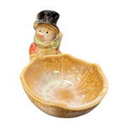 snowman in top hat nut bowl
