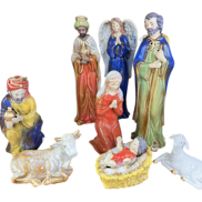 10 pce ceramic nativity