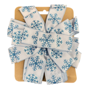 Blue snowflake bow in PVC box