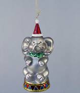 GLASS ELEPHANT ON STAND HANGER (12)