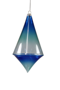* BLUE GLASS DIAMOND DROP HANGER (6)