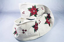 POINSETTIA EMBROIDERED WIRED RIBBON