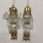 SET2 GOLD/CLEAR HANGING NUTCRACKERS (6)