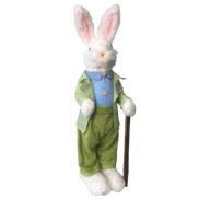 56CMH WHITE BUNNY GREEN SUIT STANDING WITH CANE