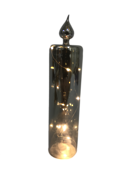 SILVER GLASS CANDLE LED